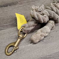 Thick Cotton Lead Rope, Brass Snap *gc, v.faded, frays, snags, rubs, dingy, stains
