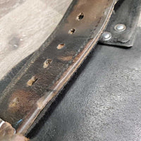 2 Tooled Leather Western Fenders, 2 Spur/Hobble Straps *gc/fair, clean, rubs, xholes, rust, scrapes, torn hardware edge, v.rough edges