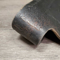 2 Tooled Leather Western Fenders, 2 Spur/Hobble Straps *gc/fair, clean, rubs, xholes, rust, scrapes, torn hardware edge, v.rough edges
