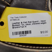 Leather & Felt Poll Guard - Head Bumper *xc, clean, chewed edges
