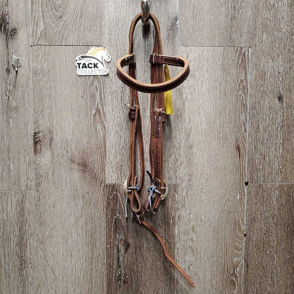 Soft Double Stitched Headstall, Concho/Bling buckles, leather ties *xc, clean