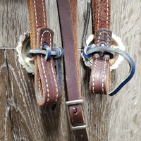 Soft Double Stitched Headstall, Concho/Bling buckles, leather ties *xc, clean
