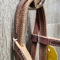Soft Double Stitched Headstall, Concho/Bling buckles, leather ties *xc, clean
