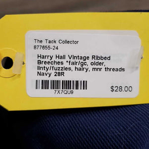 Vintage Ribbed Breeches *fair/gc, older, linty/fuzzies, hairy, mnr threads
