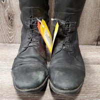 Field Boots, zips *fair, clean, v.faded, v.scuffs, broken elastics, hole, scrapes, stretched, stiff zippers
