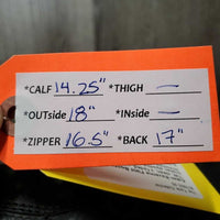 Field Boots, zips *fair, clean, v.faded, v.scuffs, broken elastics, hole, scrapes, stretched, stiff zippers