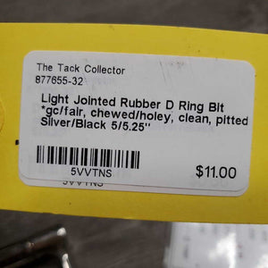 Light Jointed Rubber D Ring Bit *gc/fair, chewed/holey, clean, pitted
