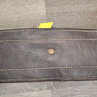 Hvy Leather Back Cinch, 2 Billets & Laces *gc/fair, clean, stains, v.scraped, sliced & cracked, chewed edges
