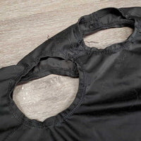 Full Face Lycra Slinky, Zipper *gc/fair, clean, snags, runs, loose threads, popped eye seams, stretched & rubbed elastic

