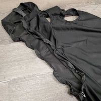 Full Face Lycra Slinky, Zipper *gc/fair, clean, snags, runs, loose threads, popped eye seams, stretched & rubbed elastic