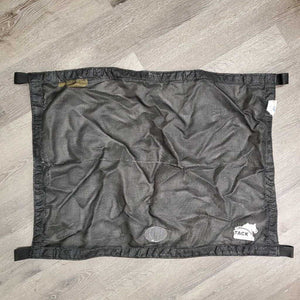 Mesh Trailer Window Screen, velcro *gc/fair, sm holes, bent mesh, puckered seams, clean, stains?residue, threads