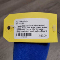 Neoprene Closed Boots, velcro *fair, torn edge, clean, stains, unstitched, frays, rips, threads, lining rips/runs, weak velcro
