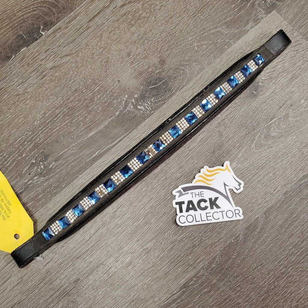 Padded Bling Browband *gc, mnr dirt, missing bling, creases, chipped edges