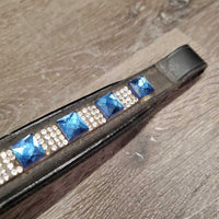 Padded Bling Browband *gc, mnr dirt, missing bling, creases, chipped edges