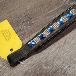 Padded Bling Browband *gc, mnr dirt, missing bling, creases, chipped edges