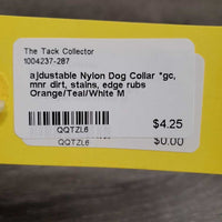 ajdustable Nylon Dog Collar *gc, mnr dirt, stains, edge rubs
