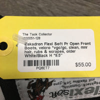 Pr Open Front Boots, velcro *vgc/gc, clean, mnr hair, rubs & scrapes, older
