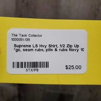 LS Hvy Shirt, 1/2 Zip Up *gc, seam rubs, pills & rubs