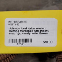 Nylon Western Running Martingale Attachment, snap *gc, v.rusty, older
