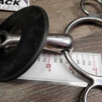 Med Hvy Three Ring Jointed Elevator Gag Bit, Rubber Bit Guards *gc, dirty, stains, scratches, rubs
