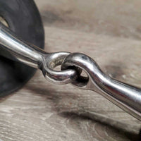 Med Hvy Three Ring Jointed Elevator Gag Bit, Rubber Bit Guards *gc, dirty, stains, scratches, rubs
