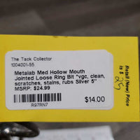 Med Hollow Mouth Jointed Loose Ring Bit *vgc, clean, scratches, stains, rubs

