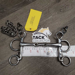 SS Locking French Link Pelham Bit, Center Lozenge, Chain *vgc, clean, scratches