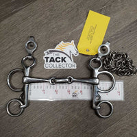 SS Locking French Link Pelham Bit, Center Lozenge, Chain *vgc, clean, scratches
