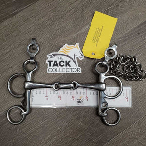 SS Locking French Link Pelham Bit, Center Lozenge, Chain *vgc, clean, scratches