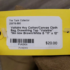Hvy Cotton/Canvas Cloth Bag, Drawstring Top "Volatire" *like new