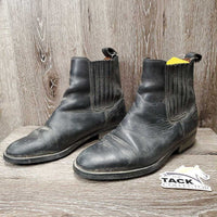Pr Paddock Boots, Pull On *gc, rubs, faded, dirty, peeled tabs, older
