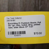 Pr Paddock Boots, Pull On *gc, rubs, faded, dirty, peeled tabs, older
