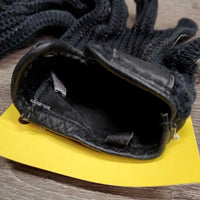 Pr Leather & Hvy Crochet Riding Gloves *gc, clean, curled, faded, snags, threads, thin spots
