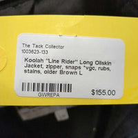 "Line Rider" Long Oilskin Jacket, zipper, snaps *vgc, rubs, stains, older
