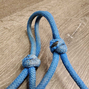 Stiff Thick Nylon Rope Halter *fair, splits/rips, v.rubbed, frayed, stains, hairy