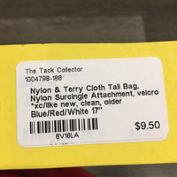 Nylon & Terry Cloth Tail Bag, Nylon Surcingle Attachment, velcro *xc/like new, clean, older
