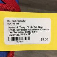 Nylon & Terry Cloth Tail Bag, Nylon Surcingle Attachment, velcro *xc/like new, clean, older
