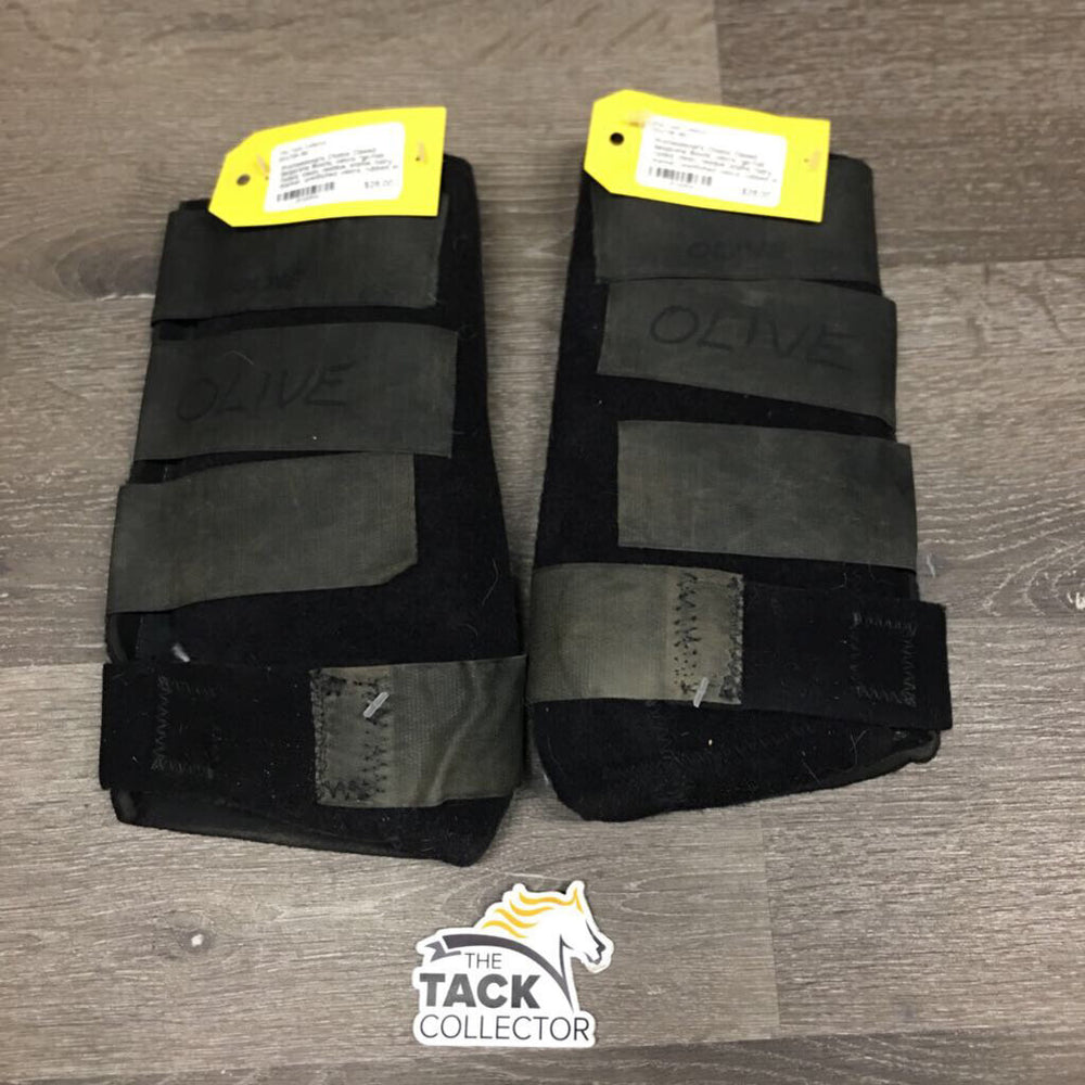 Closed Neoprene Boots, velcro *gc/fair, faded, clean, residue, stains, hairy, marker, unstitched velcro, rubbed off logo