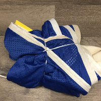 Vintage Closed Front Scrim Sheet, 2 legs *vgc, mnr snags, tears, frays, dingy, stains