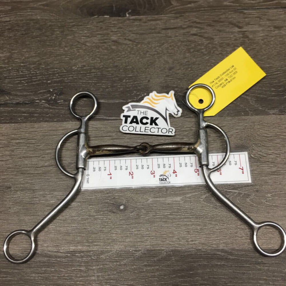 LS Thin Sweet Iron Jointed Western Bit, Barrel Cheeks *gc, clean, rubs, scuffs, stains, residue