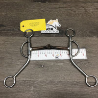 LS Thin Sweet Iron Jointed Western Bit, Barrel Cheeks *gc, clean, rubs, scuffs, stains, residue
