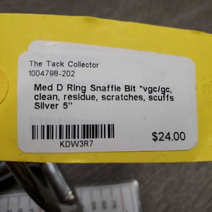 Med D Ring Snaffle Bit *vgc/gc, clean, residue, scratches, scuffs