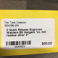 2 Quick Release Engraved Western Bit Hangers *xc, mnr residue