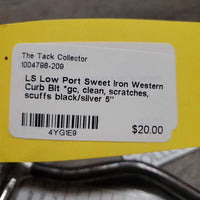 LS Low Port Sweet Iron Western Curb Bit *gc, clean, scratches, scuffs

