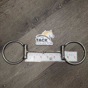 v.thin single Twisted Wire Western D Ring Snaffle Bit *gc, dirty, scuffs
