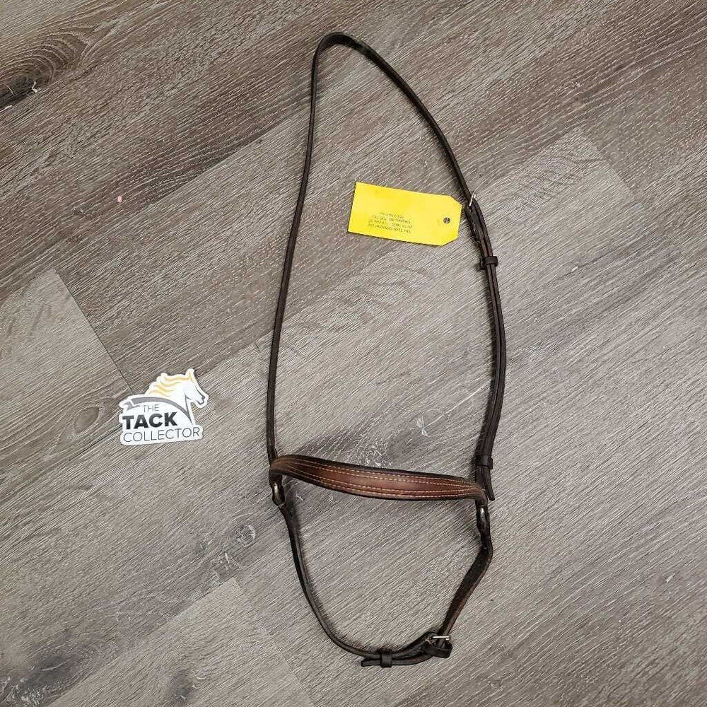 Narrow Drop Noseband *gc/fair, older, rusty, keeprs: broken, unstitched & loose, rusty, older, scrapes, slices