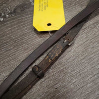 Narrow Drop Noseband *gc/fair, older, rusty, keeprs: broken, unstitched & loose, rusty, older, scrapes, slices
