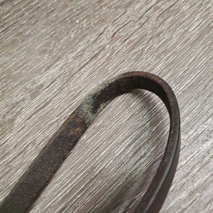 Narrow Drop Noseband *gc/fair, older, rusty, keeprs: broken, unstitched & loose, rusty, older, scrapes, slices