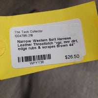 Narrow Western Soft Harness Leather Throatlatch *vgc, mnr dirt, edge rubs & scrapes
