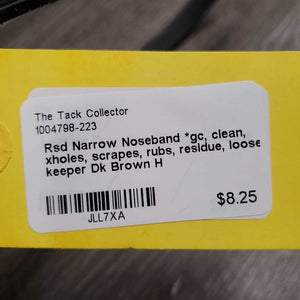 Rsd Narrow Noseband *gc, clean, xholes, scrapes, rubs, residue, loose keeper